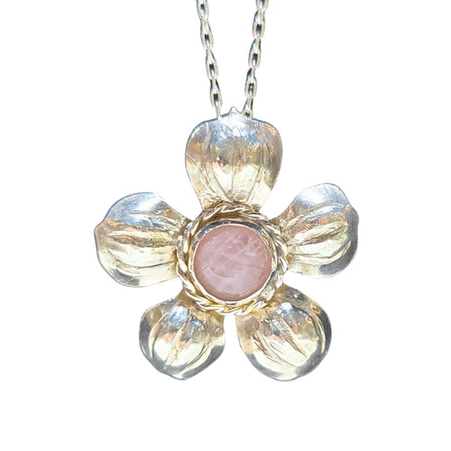 Calantha Repousse Flower Pendant