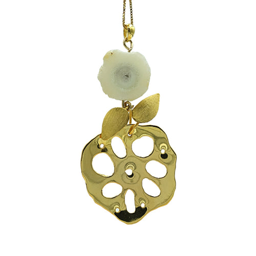 Lotus Root Quartz Pendant