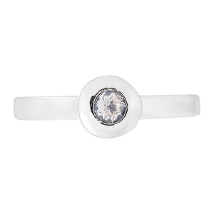 Button Sapphire Ring - light blue