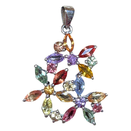 Sapphire Flower Pendant