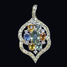 Load image into Gallery viewer, Multi-coloured Sapphire Pendant