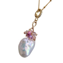 Load image into Gallery viewer, Flameball Pearl Pink Hue Necklace