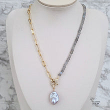 Load image into Gallery viewer, Moonstone &amp; Flameball Pearl Necklace