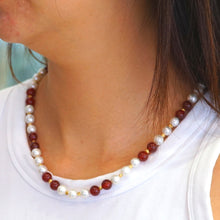 Load image into Gallery viewer, Red Agate w Pearls Set