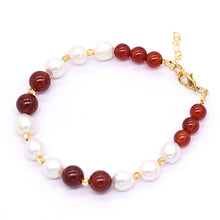 Load image into Gallery viewer, Red Agate w Pearls Set