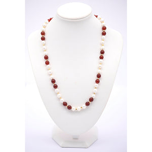 Red Agate w Pearls Set