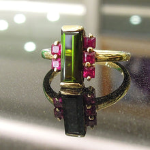 Load image into Gallery viewer, Tourmaline &amp; Ruby Gold Ring