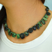 Load image into Gallery viewer, Azurite &amp; Swarovski Crystal Necklace