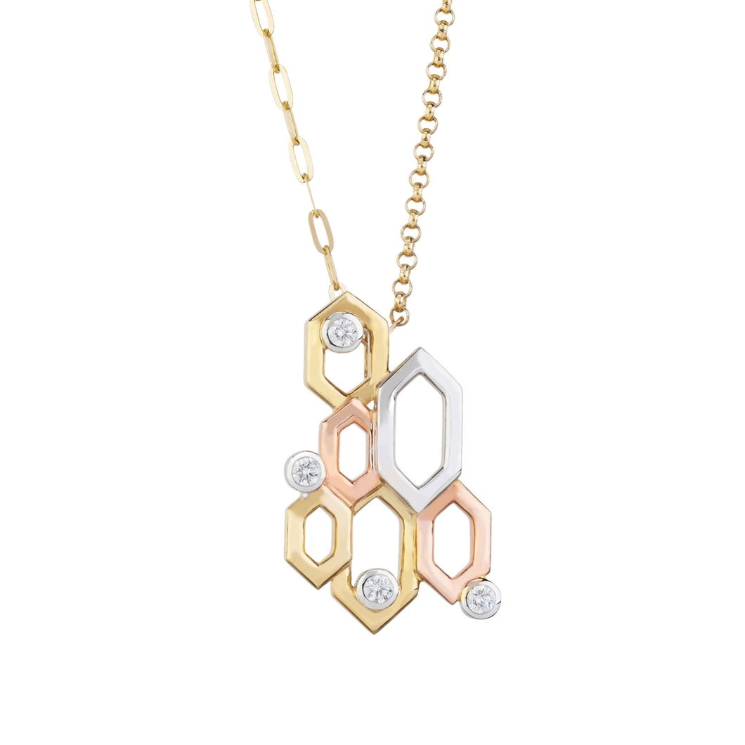 HoneyComb 3 Tone Necklace